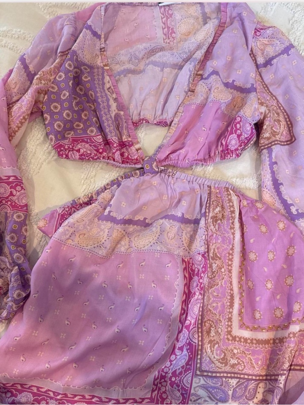 Lilac Cutout Boho Mini Dress - Women - Picture 8 of 8